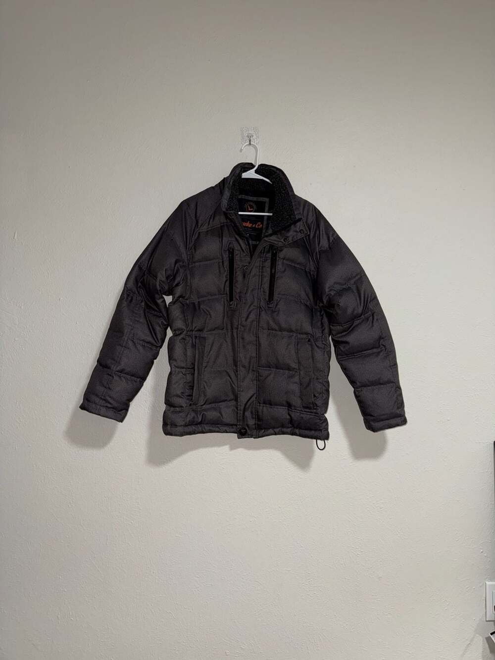 Hawke & Co Men's Grey Down-Fill Puffer Jacket